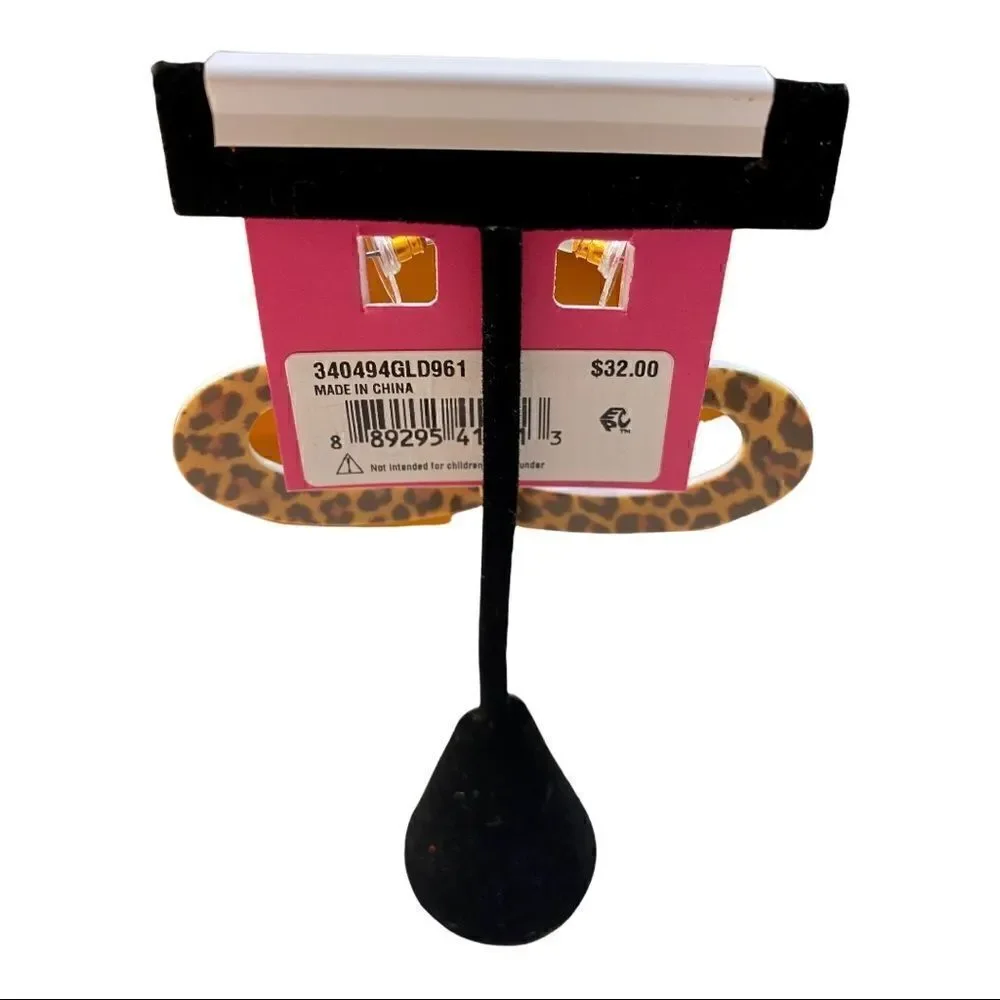 Betsey Johnson Leopard Open Heart Earrings.